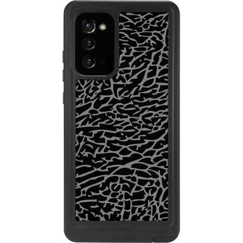 Elephant Print Black Galaxy Note20 5G Waterproof Case