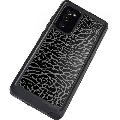 Elephant Print Black Galaxy Note20 5G Waterproof Case