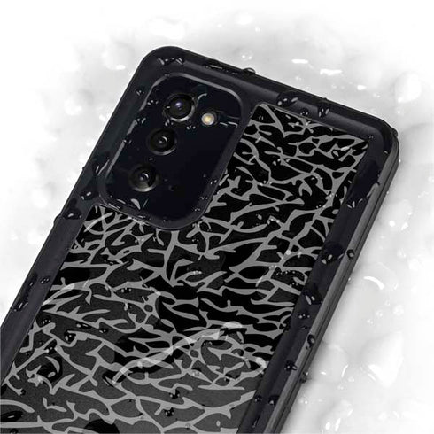 Elephant Print Black Galaxy Note20 5G Waterproof Case