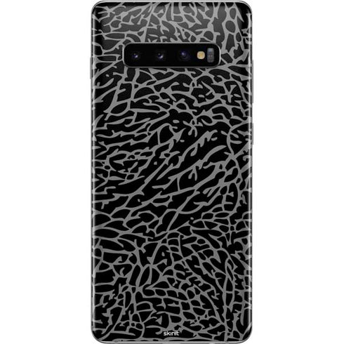 Elephant Print Black Galaxy S10 Plus Skin