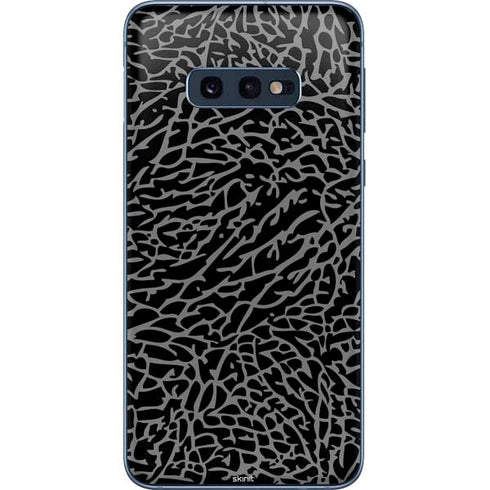 Elephant Print Black Galaxy S10e Skin