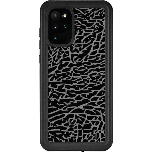 Elephant Print Black Galaxy S20 Plus Waterproof Case