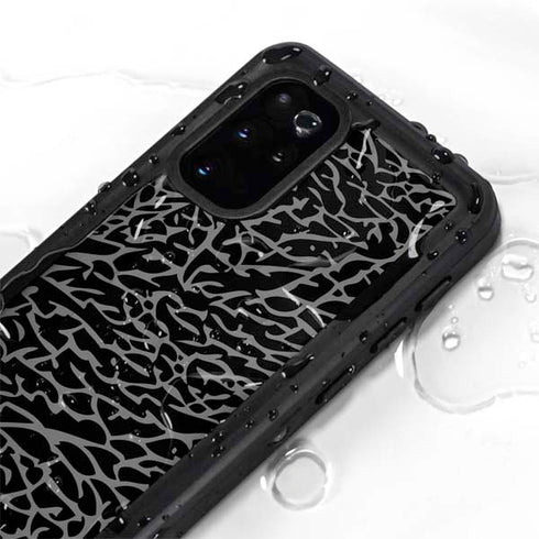 Elephant Print Black Galaxy S20 Plus Waterproof Case