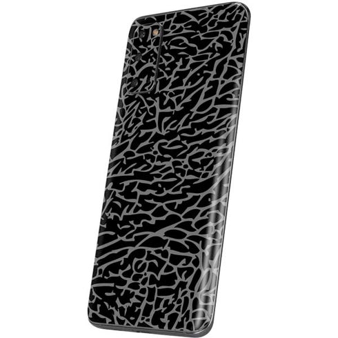 Elephant Print Black Galaxy S20 Skin