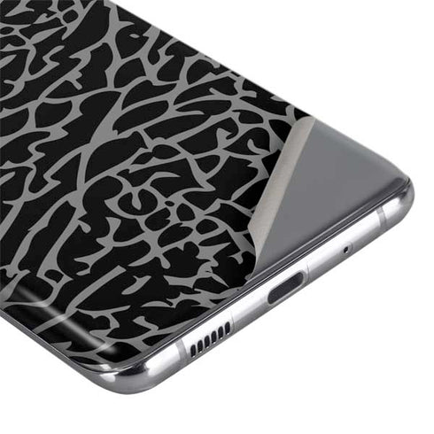 Elephant Print Black Galaxy S20 Skin
