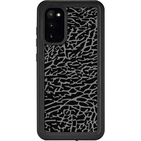 Elephant Print Black Galaxy S20 Waterproof Case