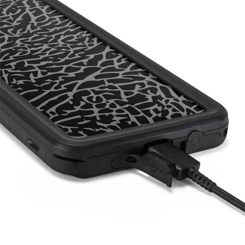 Elephant Print Black Galaxy S20 Waterproof Case