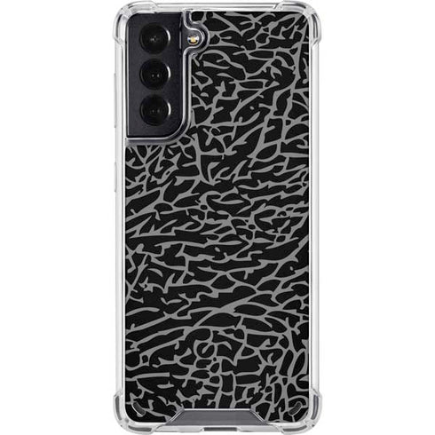 Elephant Print Black Galaxy S21 5G Clear Case