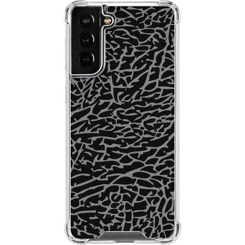 Elephant Print Black Galaxy S21 FE Clear Case