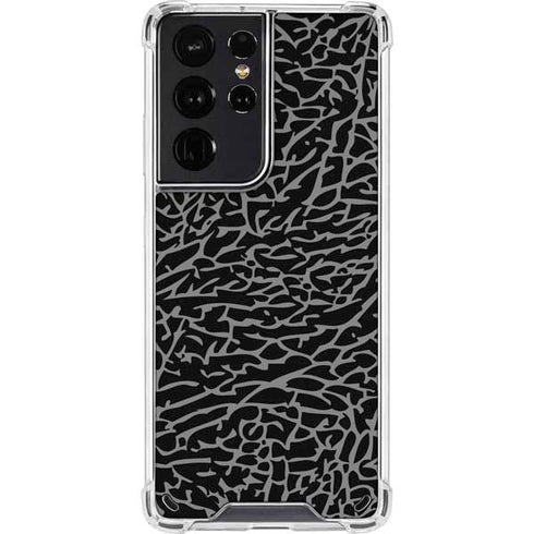 Elephant Print Black Galaxy S21 Ultra 5G Clear Case