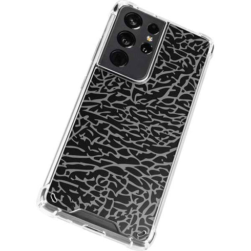 Elephant Print Black Galaxy S21 Ultra 5G Clear Case
