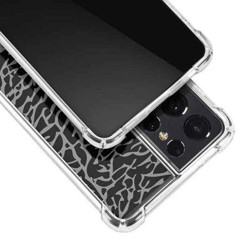 Elephant Print Black Galaxy S21 Ultra 5G Clear Case