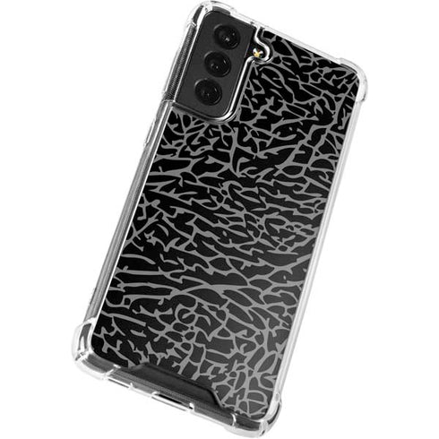 Elephant Print Black Galaxy S22 Clear Case