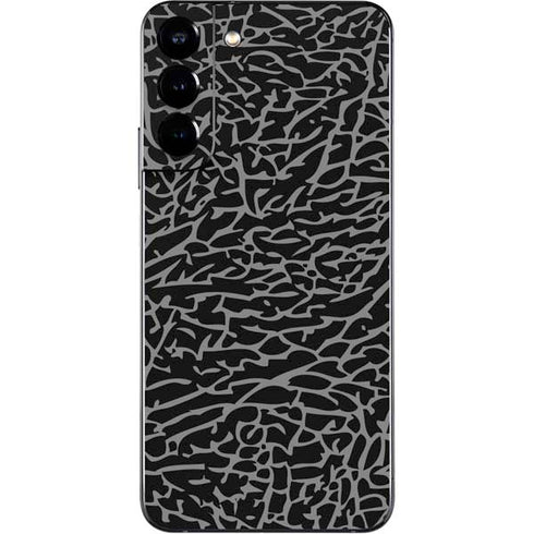 Elephant Print Black Galaxy S22 Plus Skin
