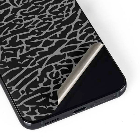 Elephant Print Black Galaxy S22 Plus Skin