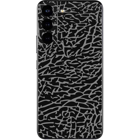 Elephant Print Black Galaxy S22 Skin