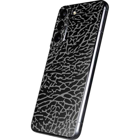 Elephant Print Black Galaxy S22 Skin