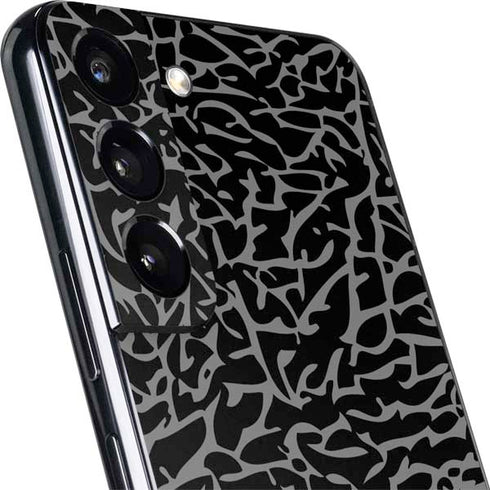 Elephant Print Black Galaxy S22 Skin