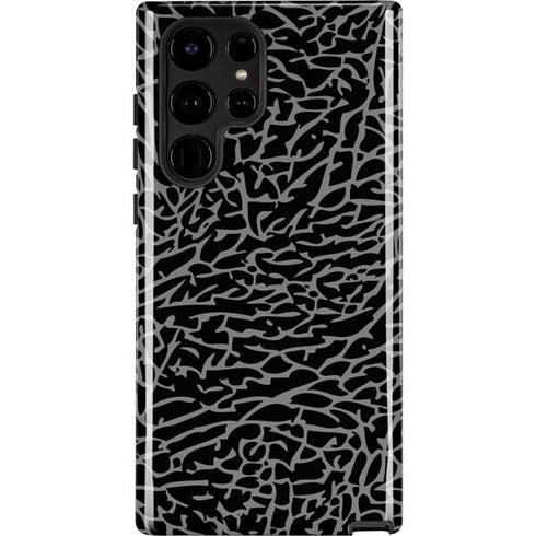 Elephant Print Black Galaxy S22 Ultra Pro Case