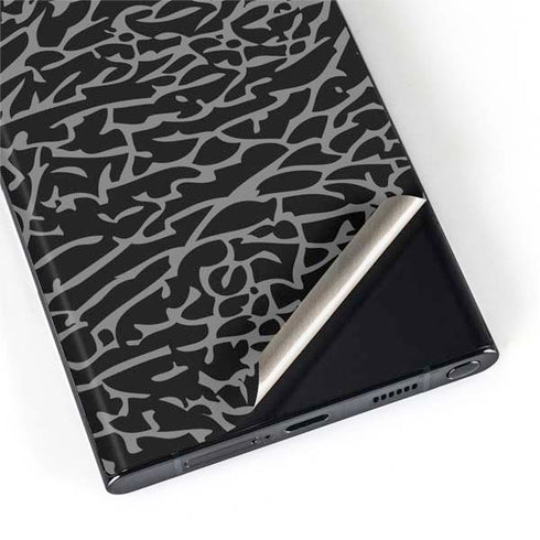 Elephant Print Black Galaxy S22 Ultra Skin