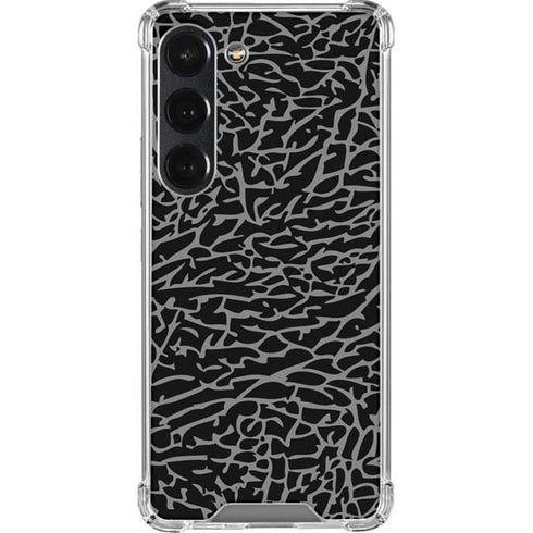 Elephant Print Black Galaxy S23 Clear Case