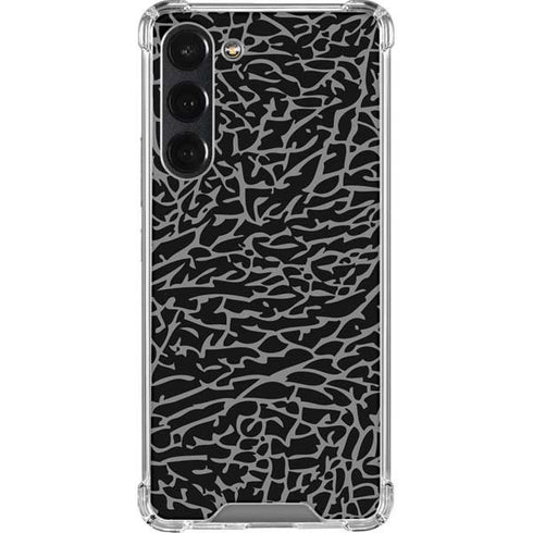 Elephant Print Black Galaxy S23 Plus Clear Case