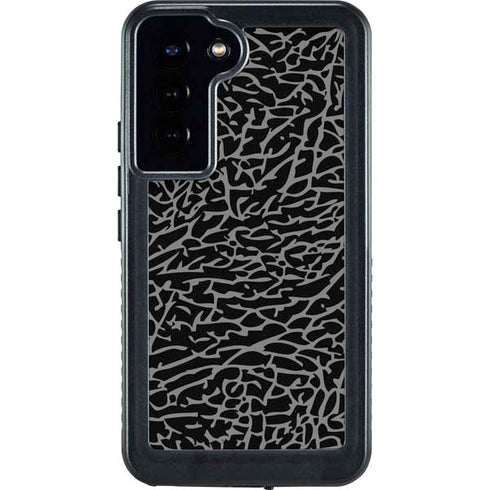 Elephant Print Black Galaxy S23 Plus Waterproof Case