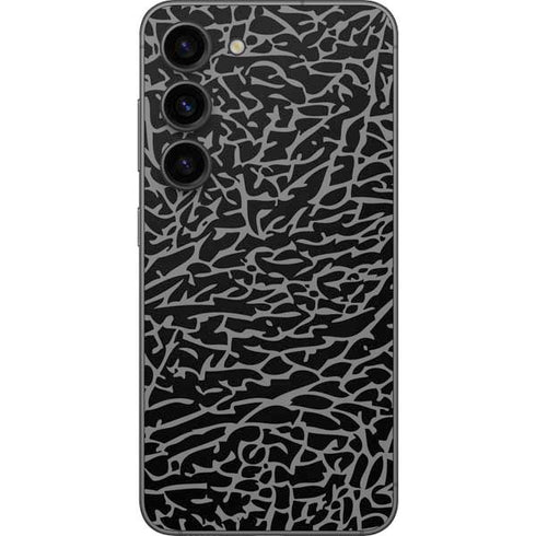Elephant Print Black Galaxy S23 Skin