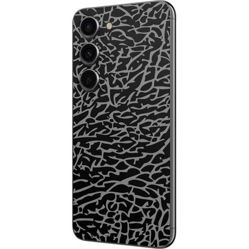 Elephant Print Black Galaxy S23 Skin