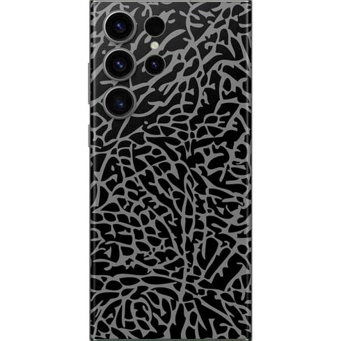 Elephant Print Black Galaxy S23 Ultra Skin
