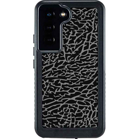Elephant Print Black Galaxy S23 Waterproof Case