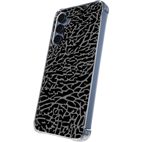 Elephant Print Black Galaxy S24 Clear Case