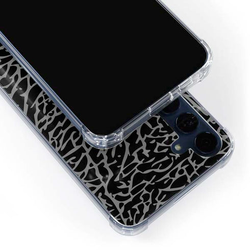 Elephant Print Black Galaxy S24 Clear Case
