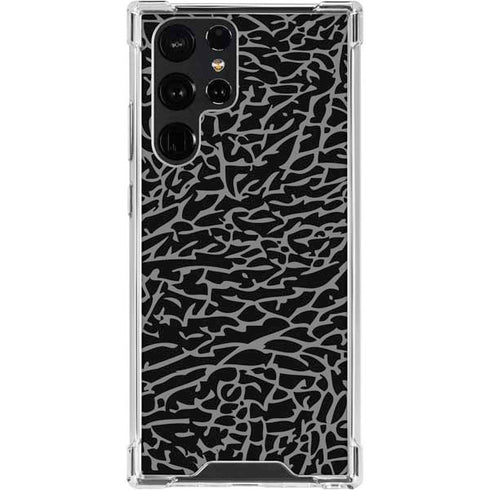 Elephant Print Black Galaxy S24 Ultra Clear Case