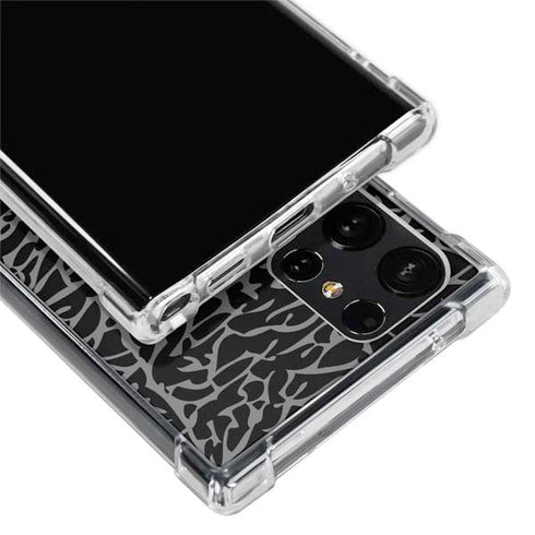 Elephant Print Black Galaxy S24 Ultra Clear Case