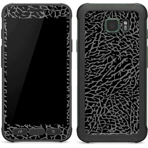 Elephant Print Black Galaxy S7 Active Skin