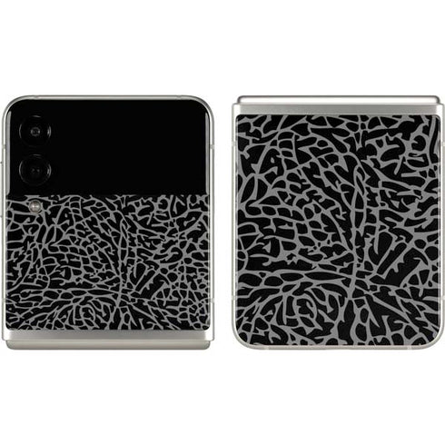 Elephant Print Black Galaxy Z Flip3 5G Skin