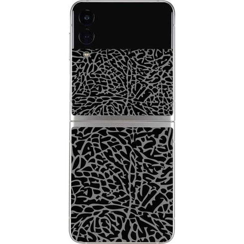 Elephant Print Black Galaxy Z Flip3 5G Skin