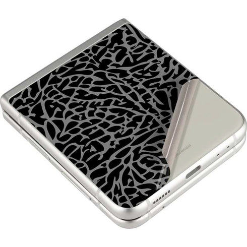 Elephant Print Black Galaxy Z Flip3 5G Skin