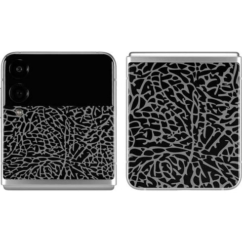 Elephant Print Black Galaxy Z Flip4 5G Skin