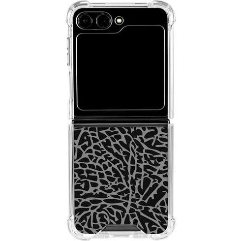 Elephant Print Black Galaxy Z Flip5 5G Clear Case