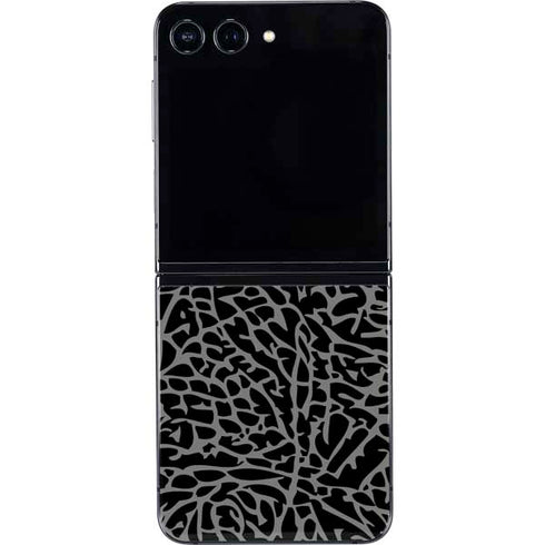 Elephant Print Black Galaxy Z Flip5 5G Skin