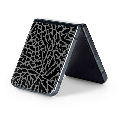 Elephant Print Black Galaxy Z Flip5 5G Skin