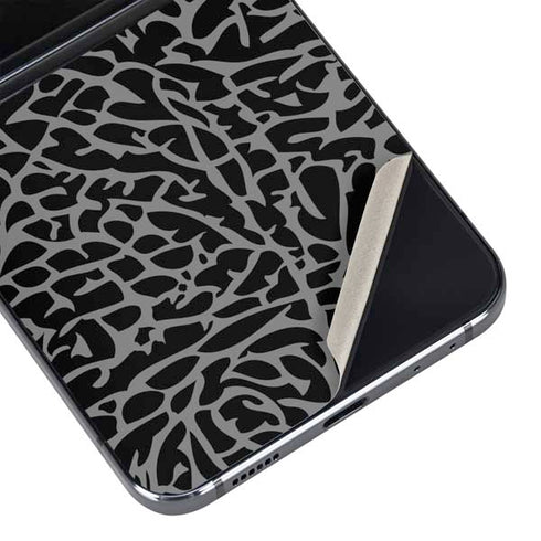 Elephant Print Black Galaxy Z Flip5 5G Skin