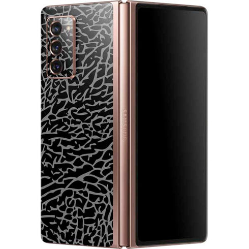 Elephant Print Black Galaxy Z Fold2 5G Skin