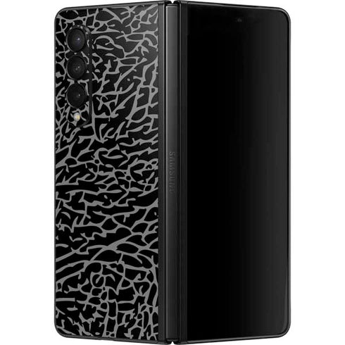 Elephant Print Black Galaxy Z Fold3 5G Skin