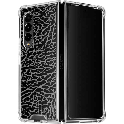 Elephant Print Black Galaxy Z Fold4 5G Clear Case