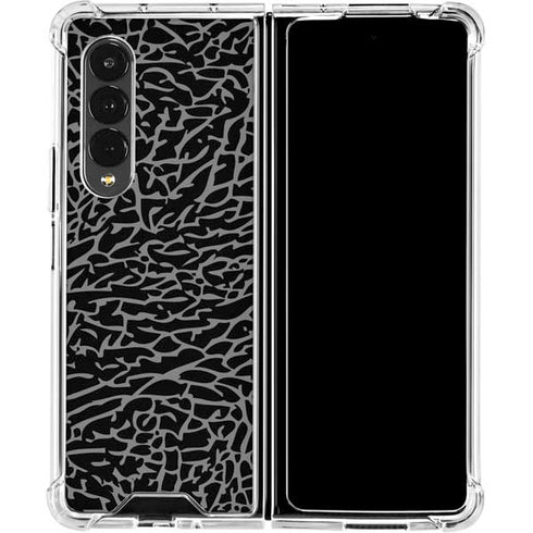 Elephant Print Black Galaxy Z Fold4 5G Clear Case