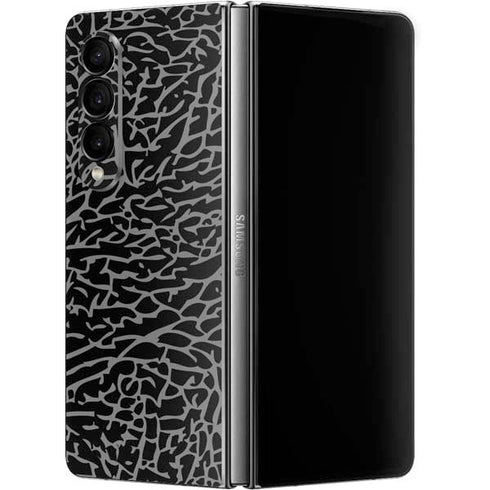 Elephant Print Black Galaxy Z Fold4 5G Skin