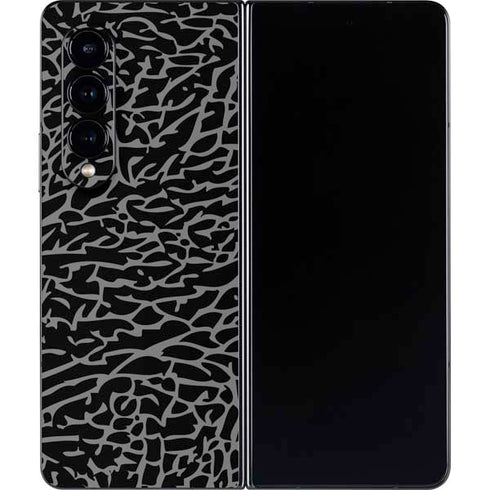 Elephant Print Black Galaxy Z Fold4 5G Skin
